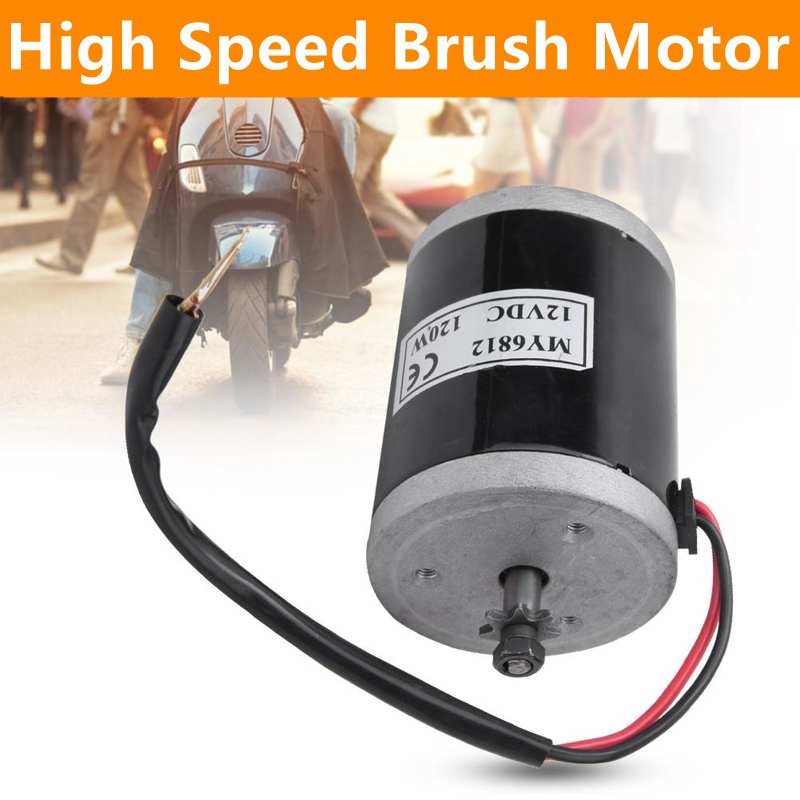My6812 24v 100w High Speed Small Brush Motor With Belt Pulley Electric Scooter E Bike Accessory