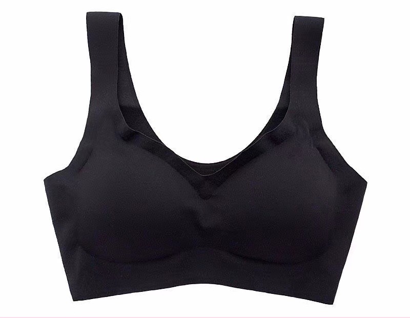  MJUHNHH Push Up Bras for Women, Plus Size Seamless Wire Free  Soft Cup Everyday Bra, Comfortable Sports Seamless Bra (Color : Black, Size  : 38D) : Clothing, Shoes & Jewelry