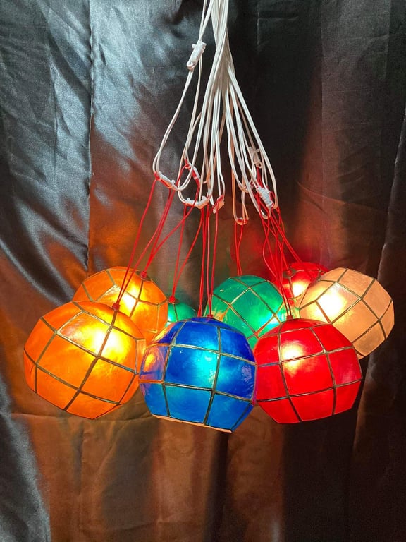 Capiz Lantern Balls Colored hanging 10pcs per set Lazada PH