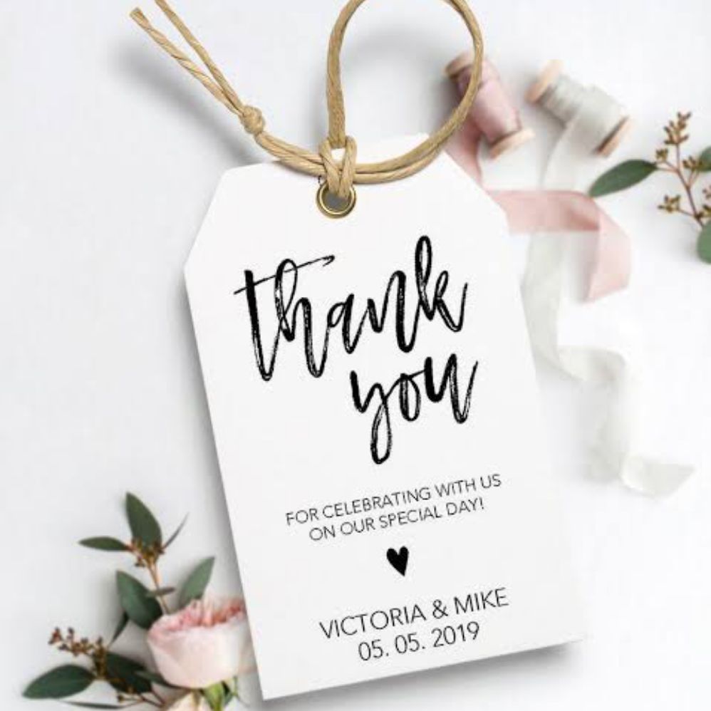 20pcs Minimalist Thank you tag / wedding souvenir gift tag PERSONALIZED