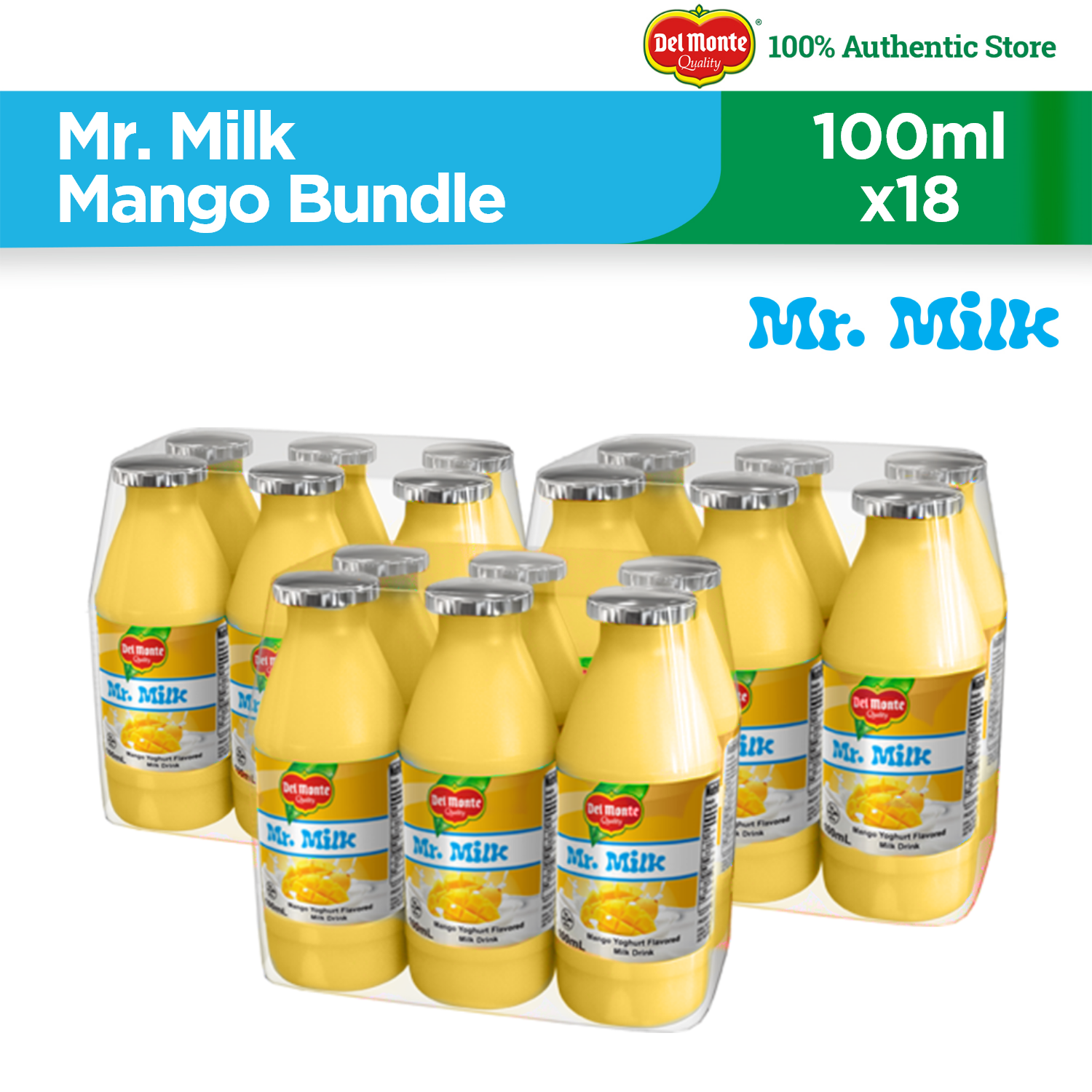 Del Monte Mr. Milk Mango Yoghurt Flavored Milk Drink 100mL x 6 (Set of