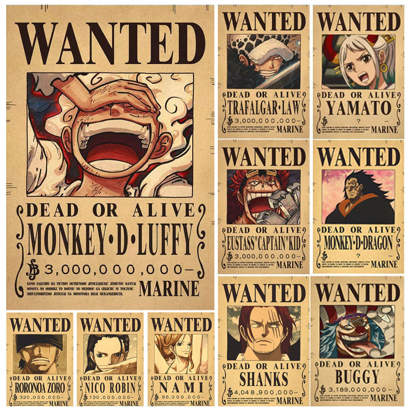 TYZZHOA Pack of 25 Anime [OP] Wanted Poster 30x21cm New Bounty Edition  Straw Hat Pirate Crew Nika Luffy 3 Billion Zoro Sanji [OP] Anime Gifts  (Retro) : Amazon.de: Toys