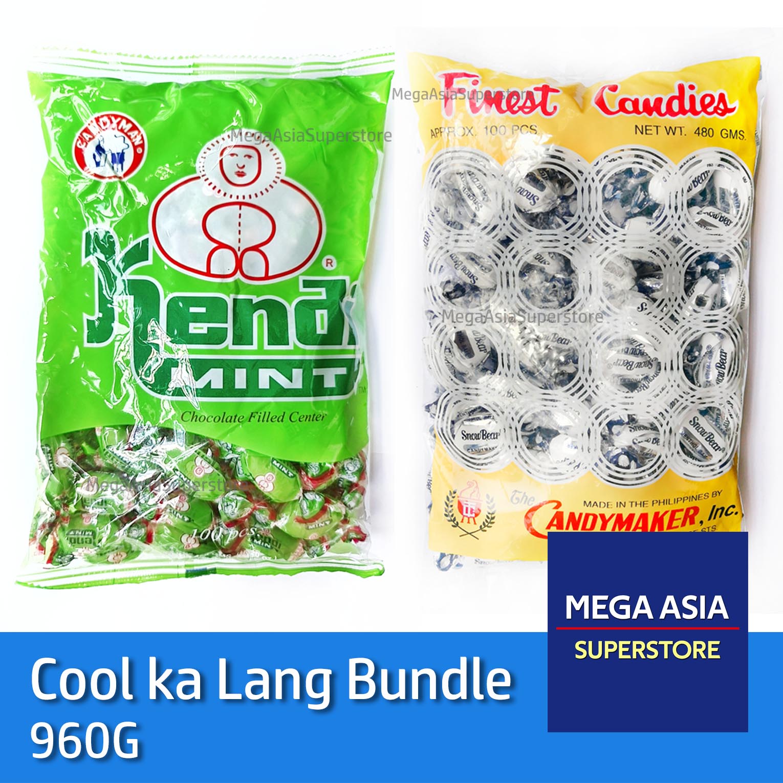 Mega Asia Cool Ka Lang Candy Bundle 200pcs Snow Bear Menthol Ball 
