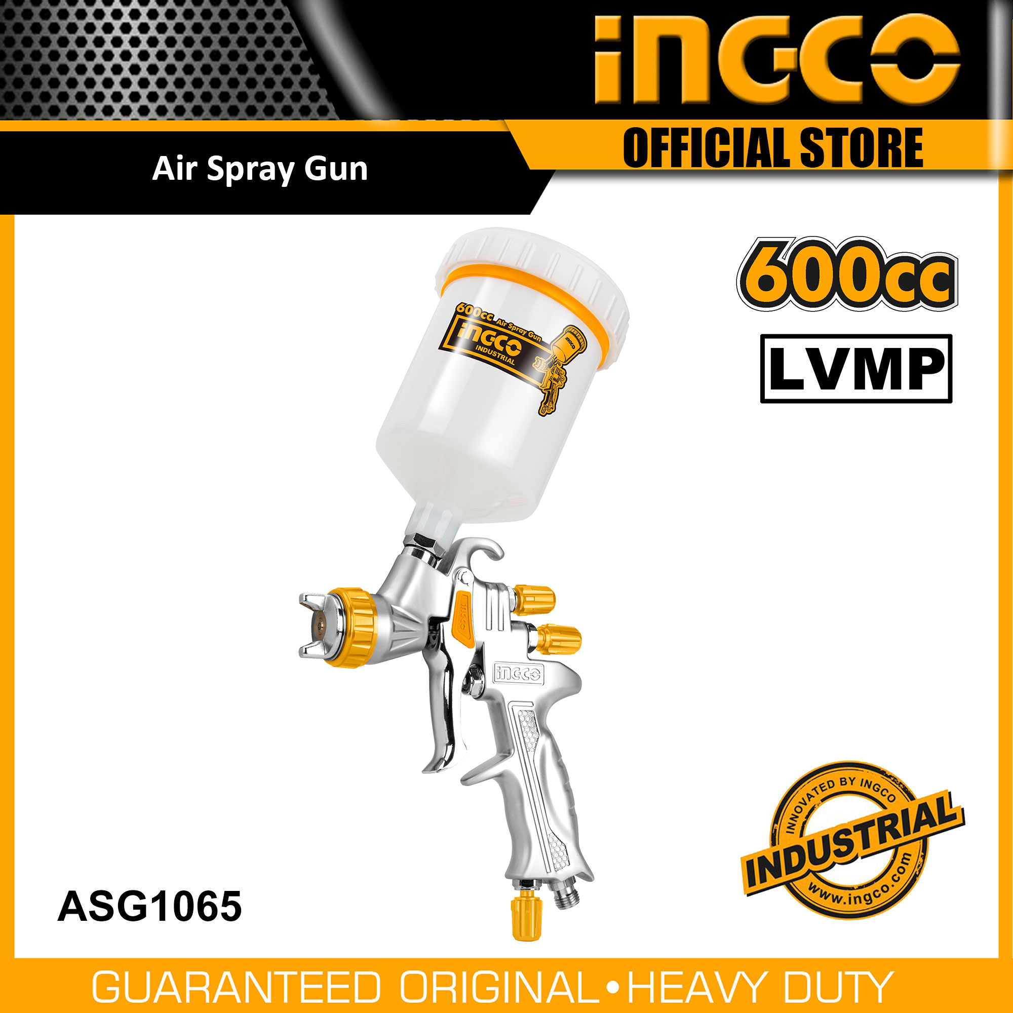 INGCO Top Grade Air Spray Gun for Finishing Coat 600CC ASG1065 IHT