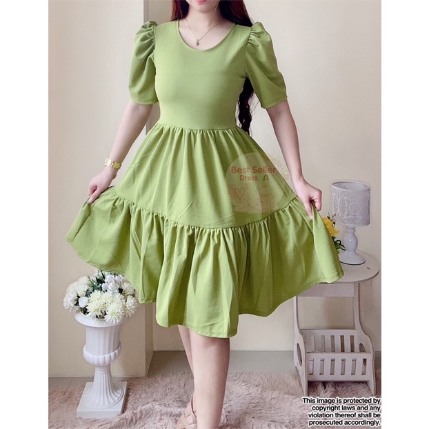 BEST SELLER DIANA VINTAGE PUFF SLEEEVES DRESS (BEST SELLER DRESS) (BSD