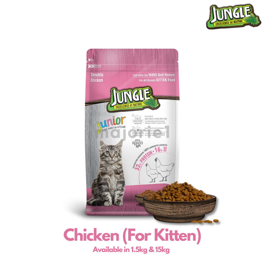 Jungle Dry Cat Food For Adult or Kitten (1.5kg or 15kg) Lazada PH