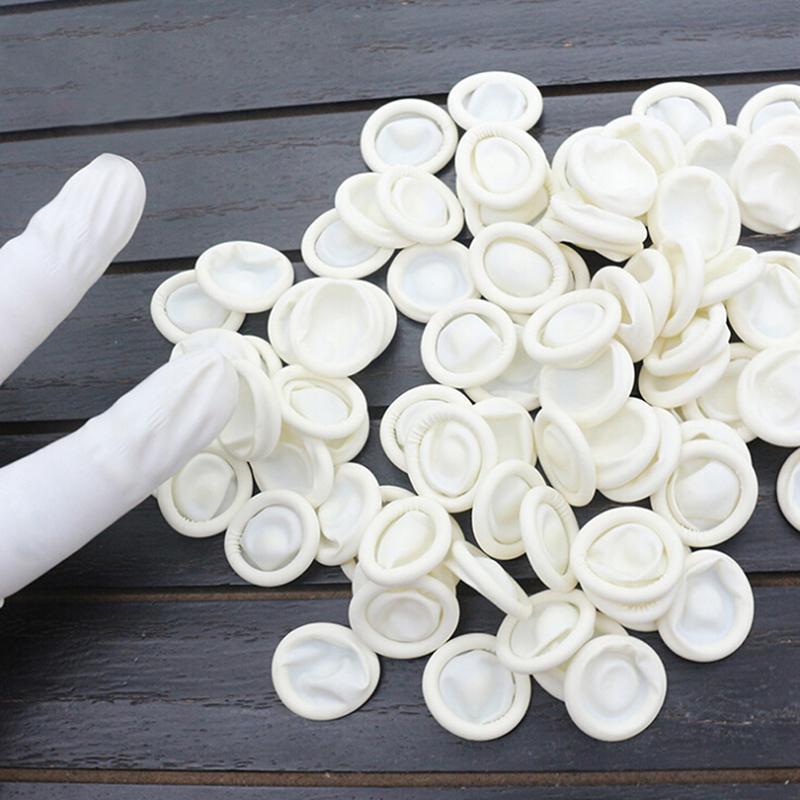 Huayou 20Pcs/100Pcs Disposable latex rubber finger cots sets fingertips protector glove