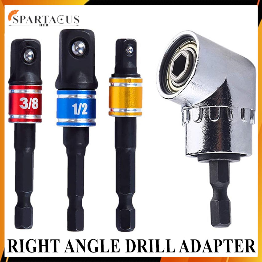 105° Right Angle Drill Adapter, 1/4 Hex Shank Right Angle Drills  Attachment, for Screwdriver Bits, Drive Socket Adapter by Electric Drill 