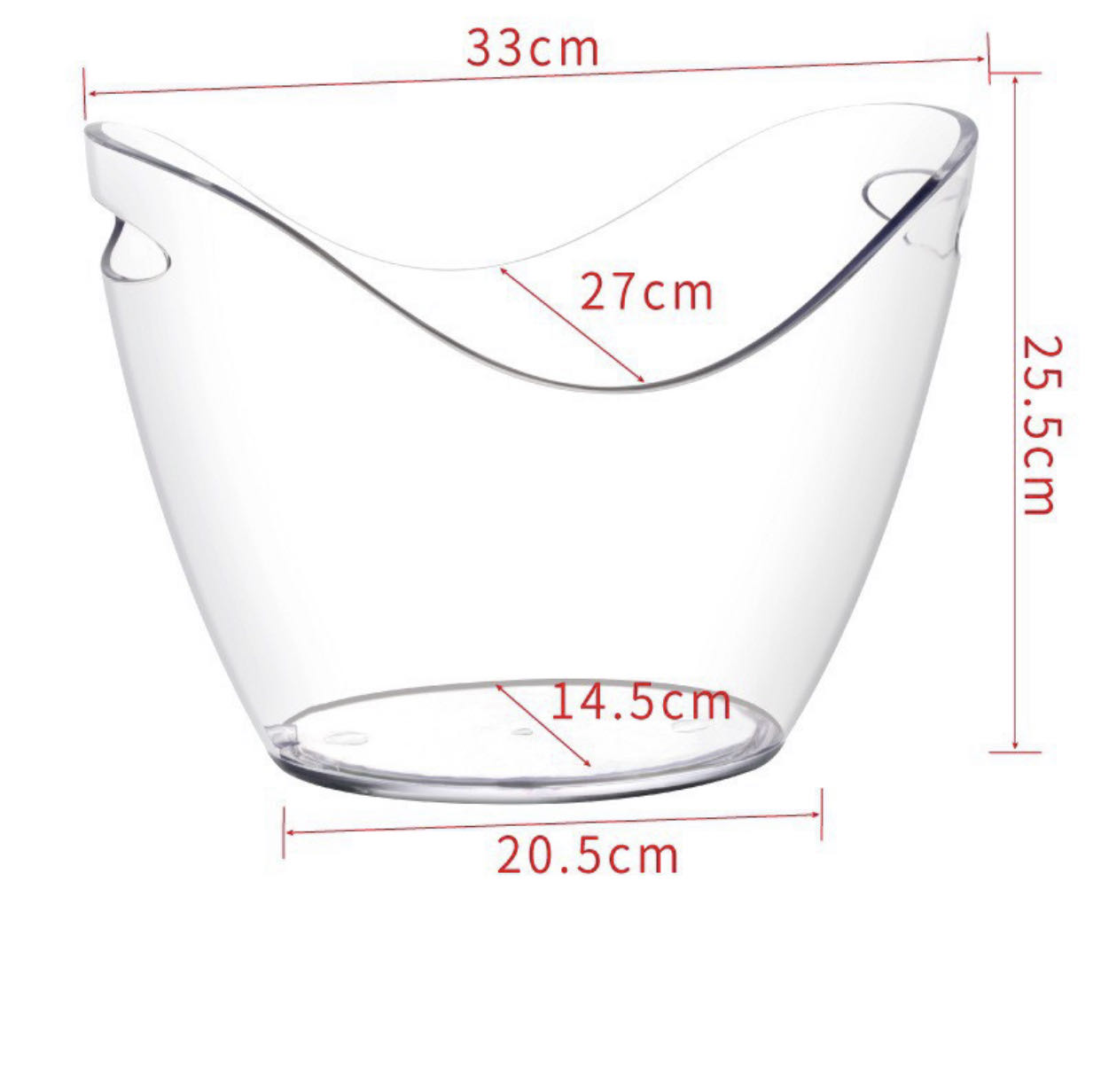 8L Plastic Ice Bucket With Handles Wine Champagne Bottle Storage Cooler