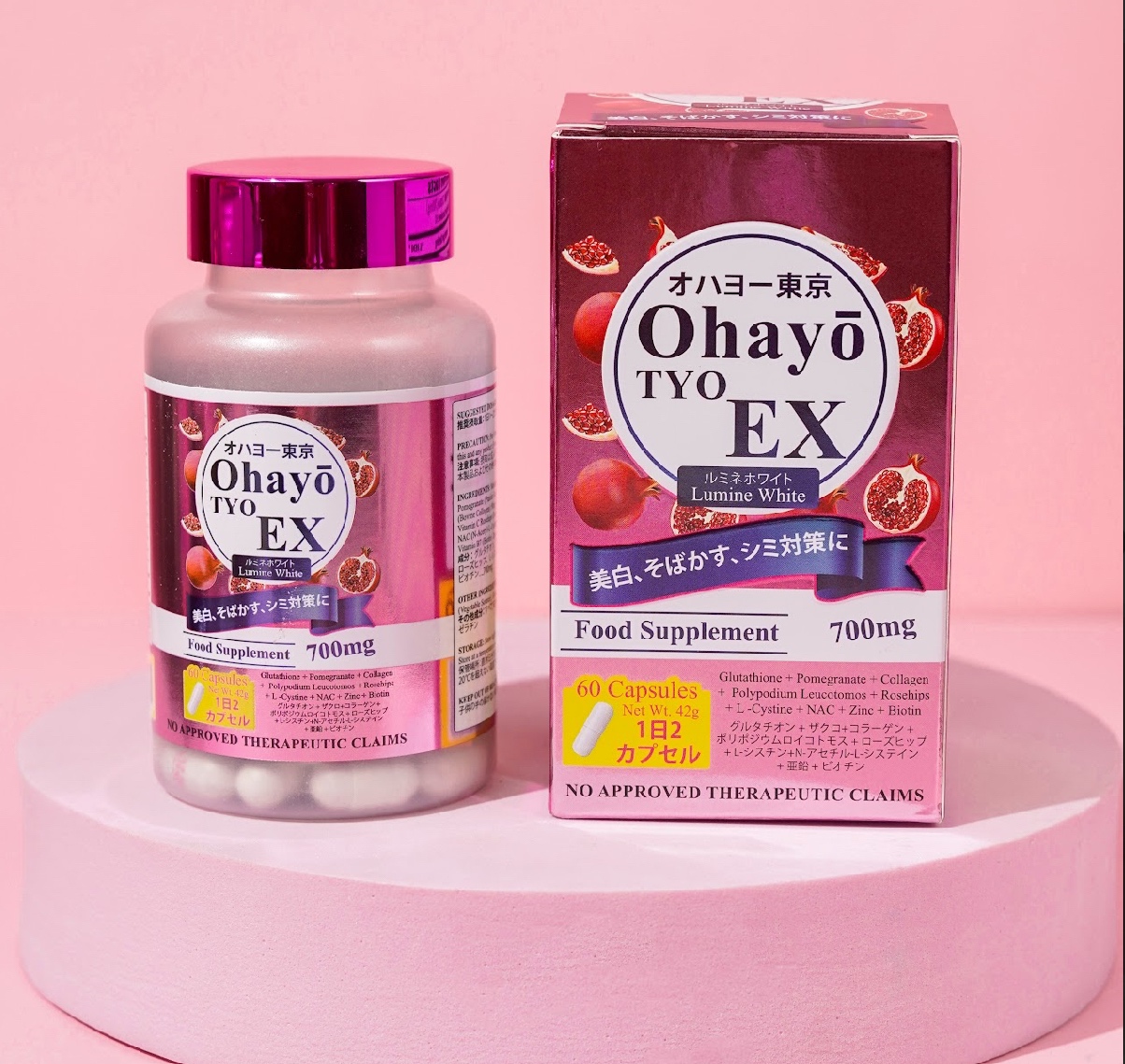 ohayo tokyo glutathione price philippines OHAYO TYO Tokyo EX Lumine White 100% MADE IN JAPAN 60 Capsules Glutathione Collagen Vitamin C Zinc Biotin Oral Luxxe Luxee Luxcent Whitening Brightening All Skin Types Whitening Capsules - Lazada