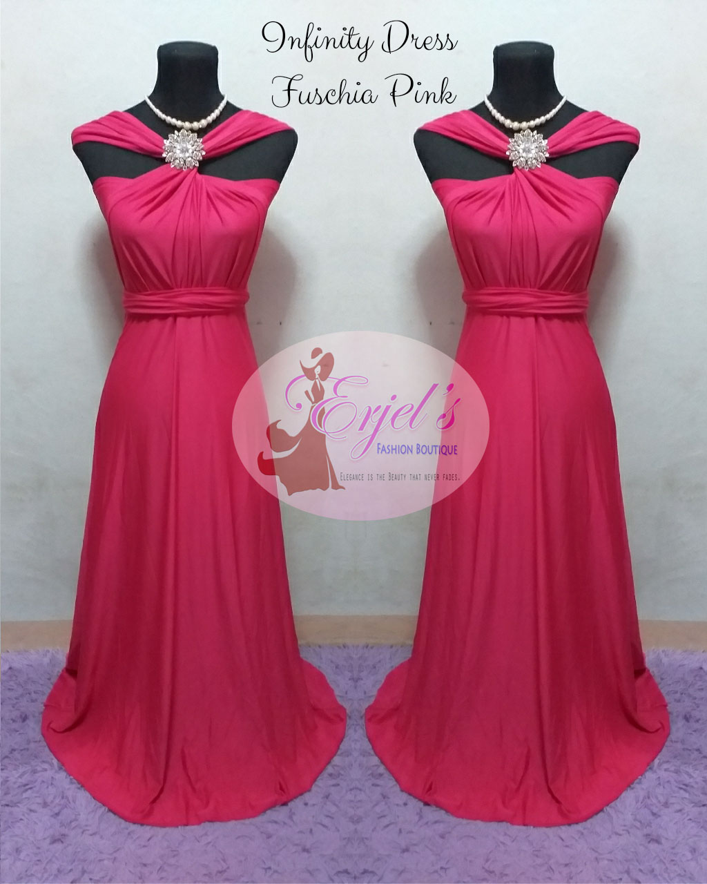 fuschia pink infinity dress