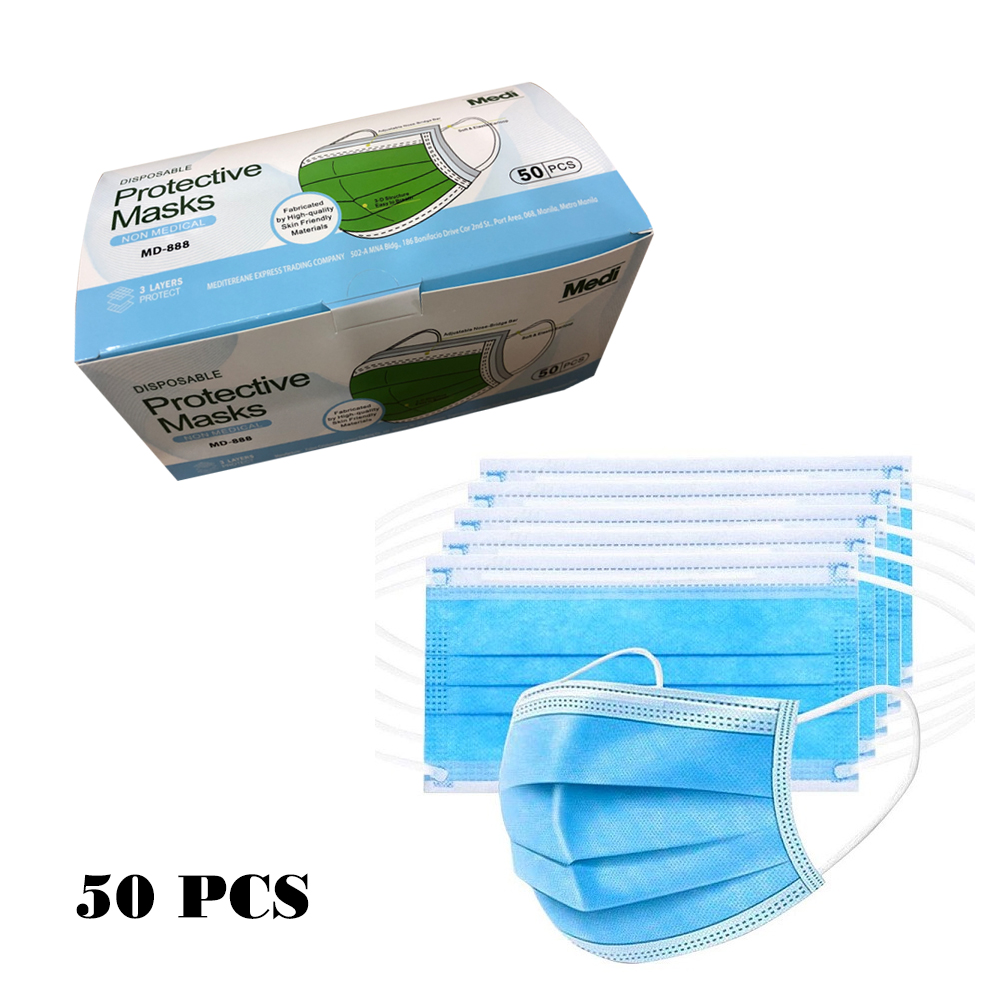Medi Disposable 3Ply Surgical Face Mask 50pcs Lazada PH