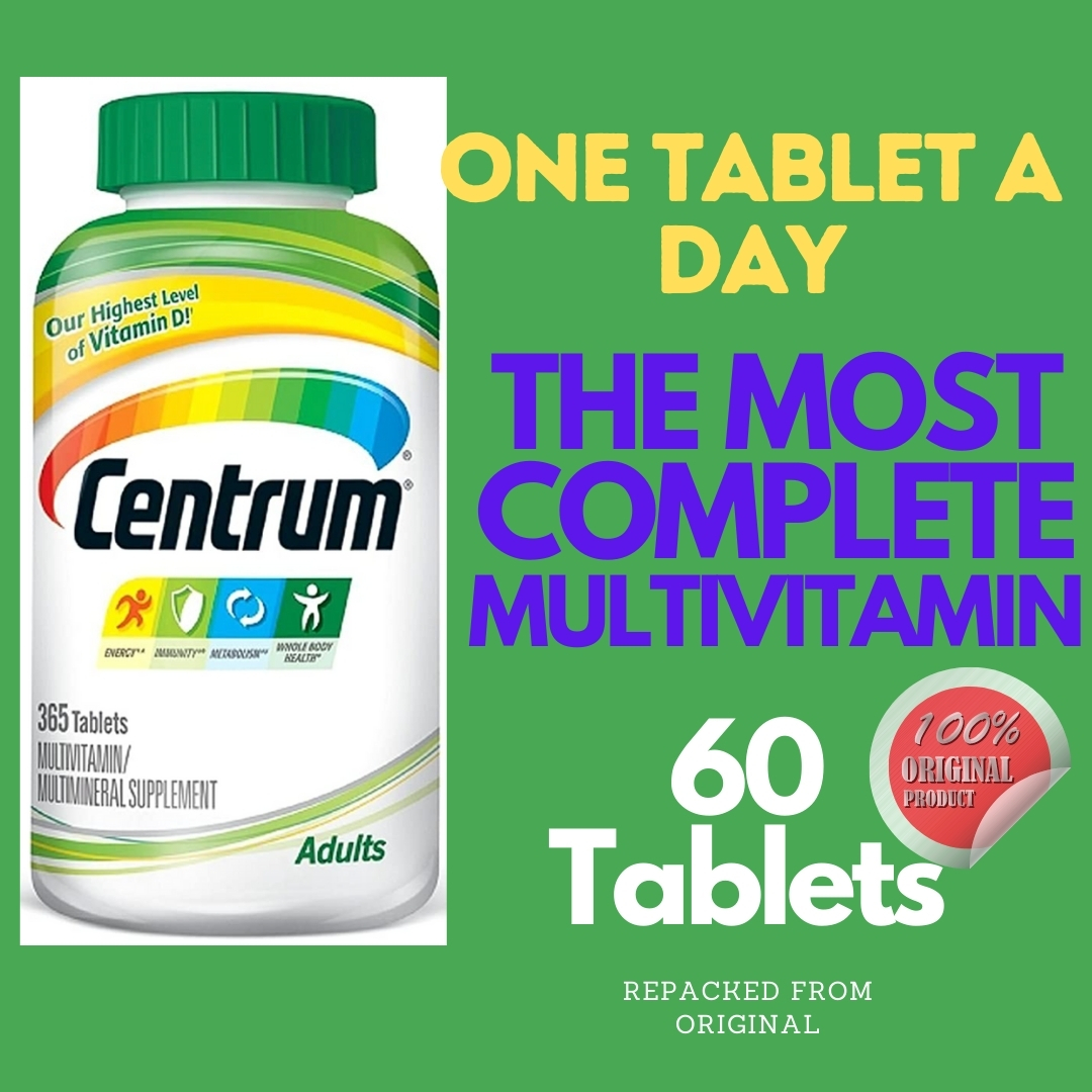 Centrum Adults Multivitamin. 60 TABLETS Repacked From Original