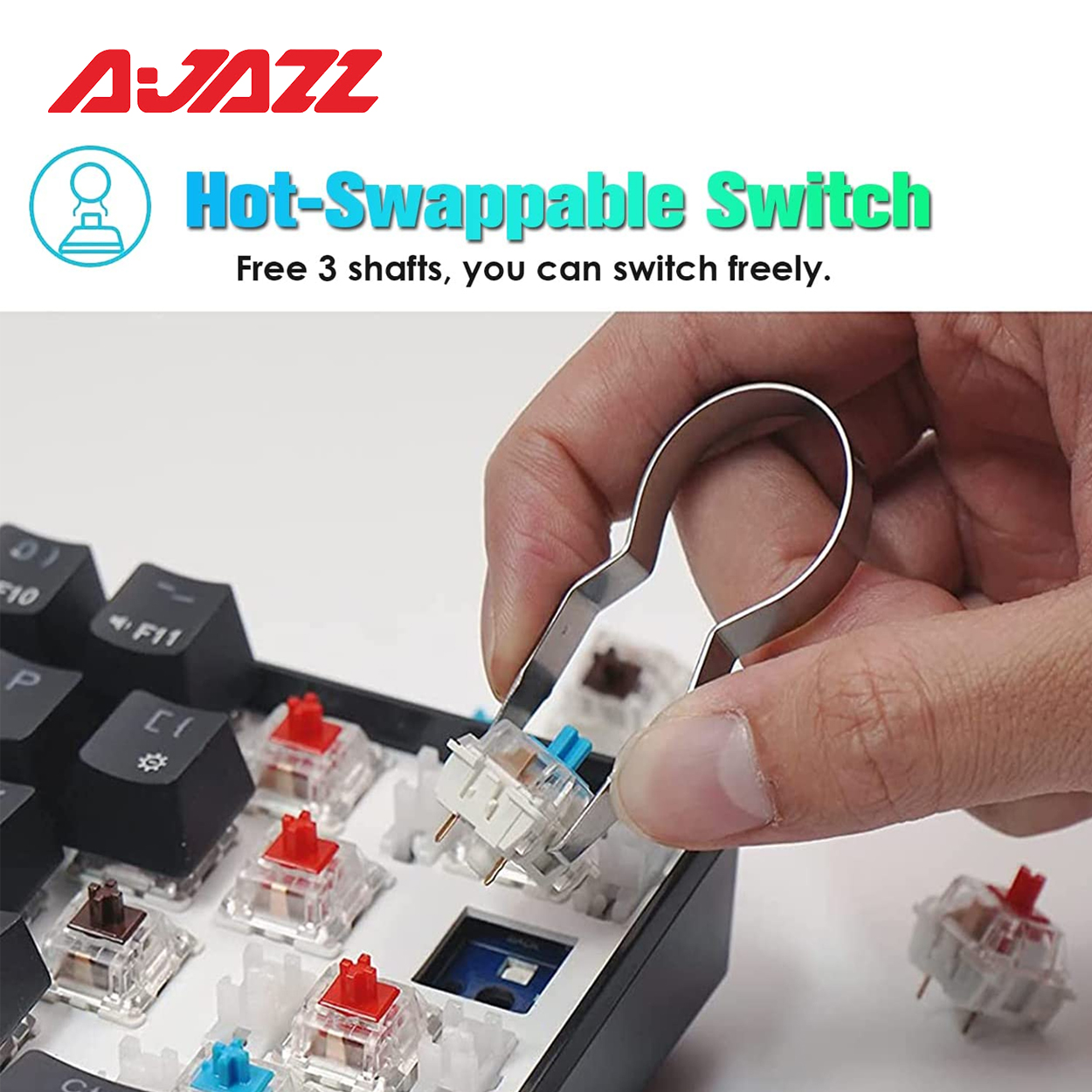 Ajazz Ak33 Hot Swappable Mechanical Keyboard: 82 Keys Diy - Temu