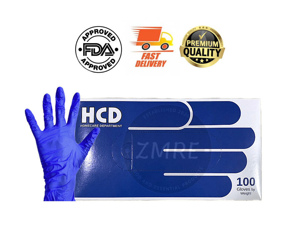 HCD Nitrile Disposable Examination Gloves XS/S/M/L/XL Lazada PH