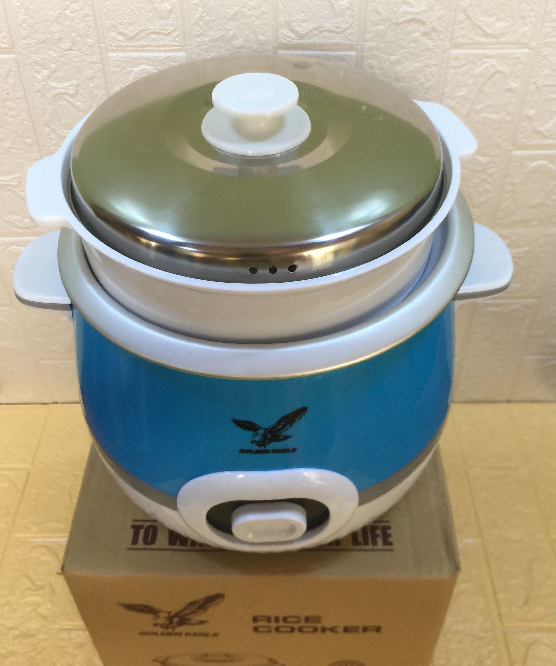 Golden Eagle Blue Rice Cooker (1.5 Liters) with Steamer | Lazada PH