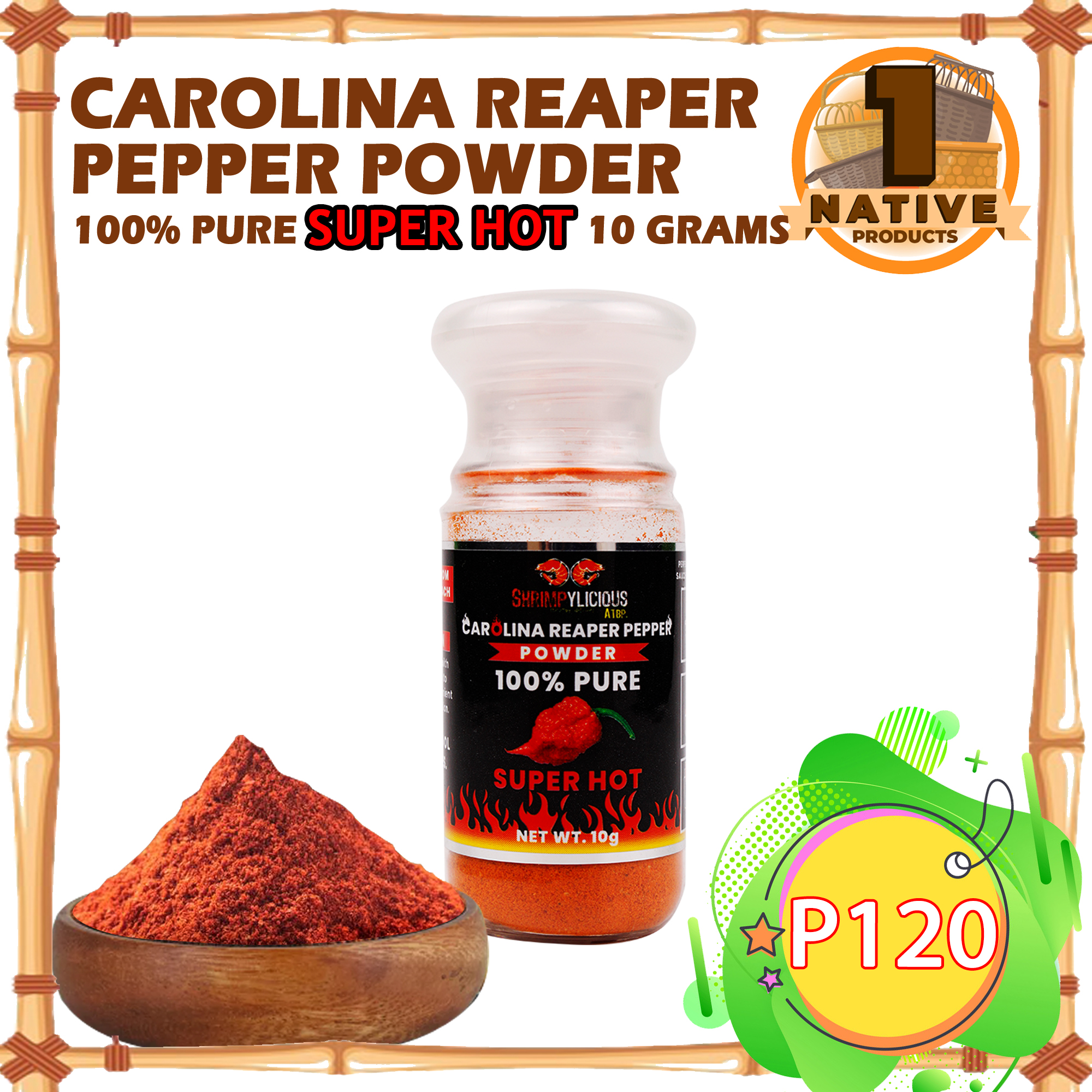 1Native Carolina Reaper Pepper Powder 10g Hot and Spicy Chili All