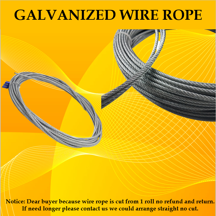 Golden Tool Steel Cable 2mm5mm, 2m 5m 10m Galvanized Steel Wire Rope