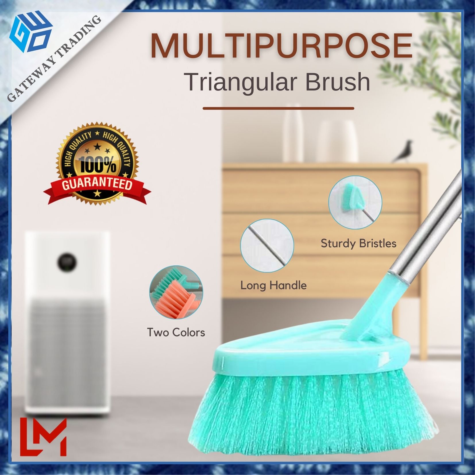 Floor Scrub Brush All Purpose Long Handle for Cleaning Tile