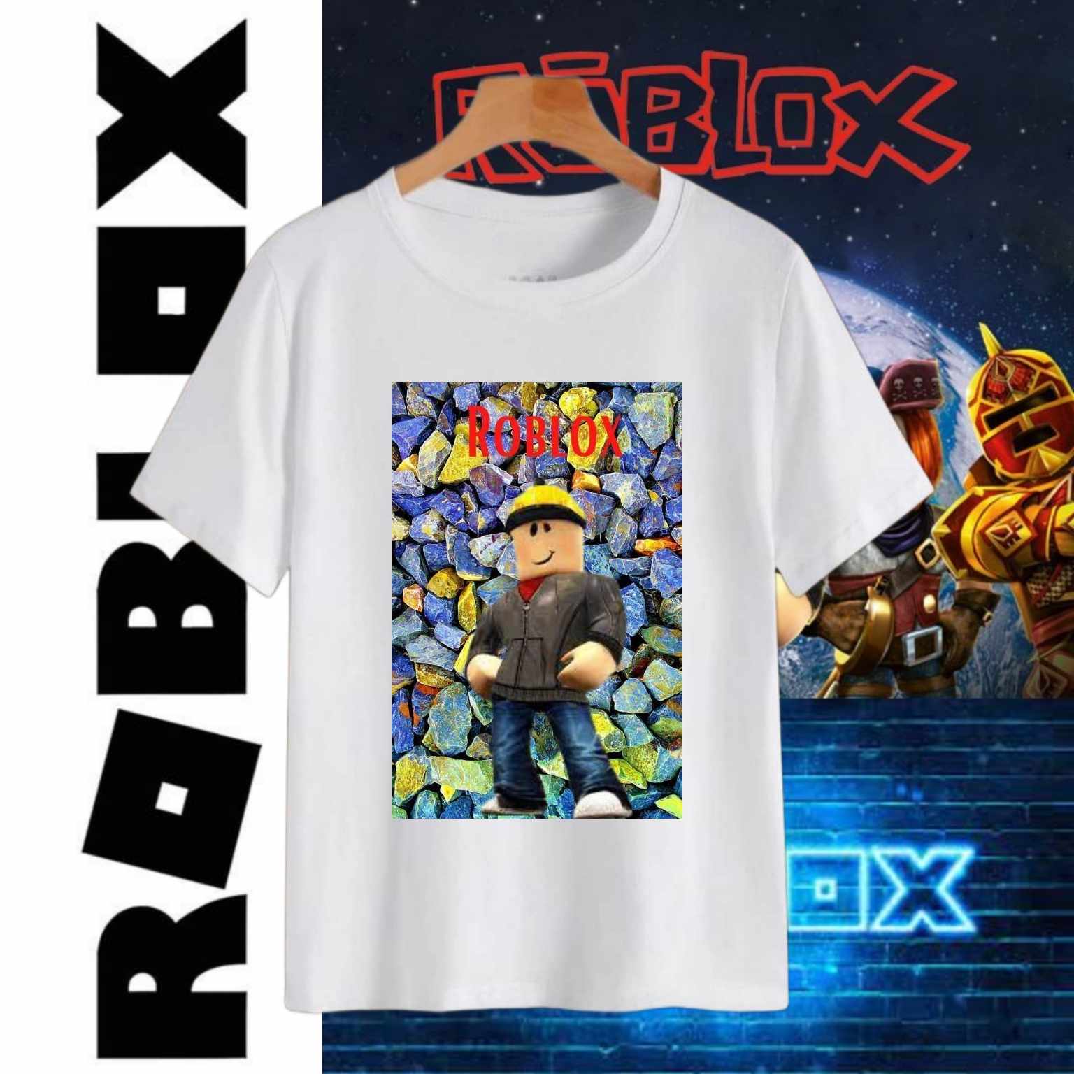 ROBLOX GIRL WHITE SHIRT FOR KIDS AND ADULTS. SUBLIMATION PRINT