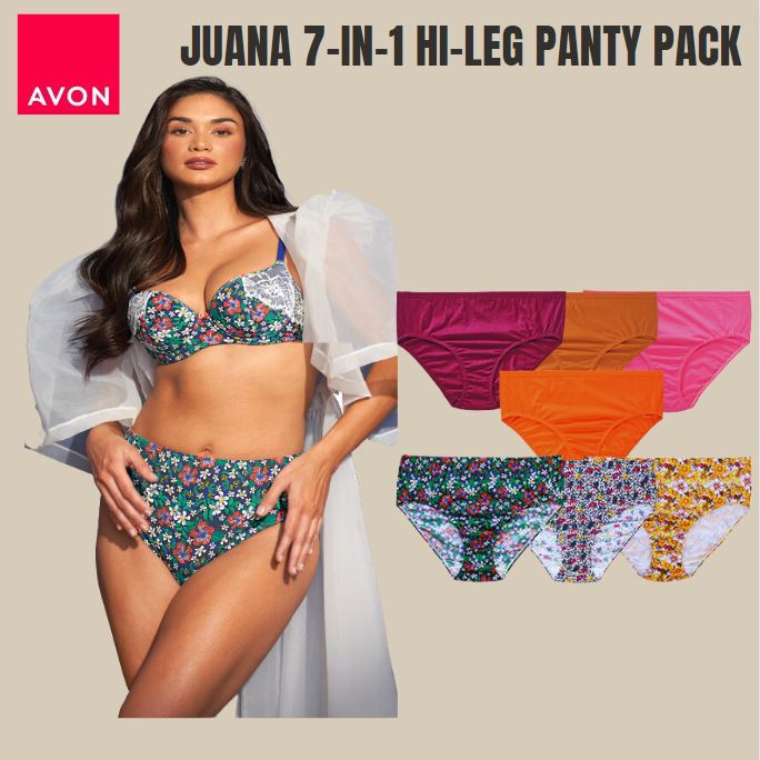 Avon official Store ISLA 7-in-1 Hi-Leg Maxi Panty Pack Plus Size avon Panty  for Women Original Underwear Ladies