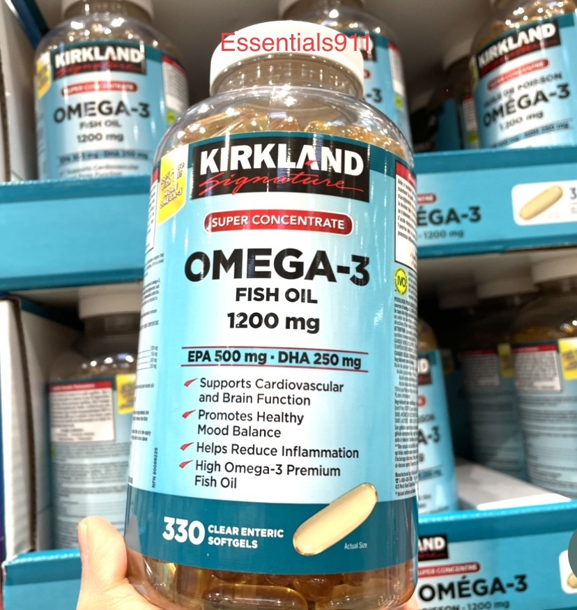Kirkland OMEGA3 Fish Oil 1200mg Super Concentrate 330 softgels FROM