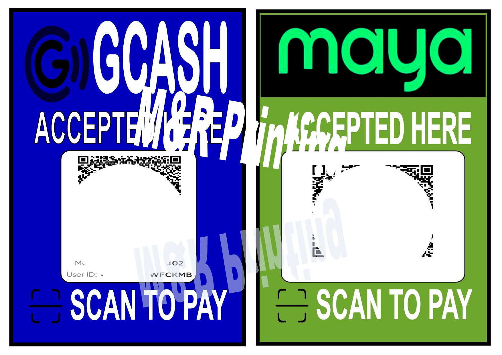 GCash / Maya Receive Money QR PVC PET ID Card Printing