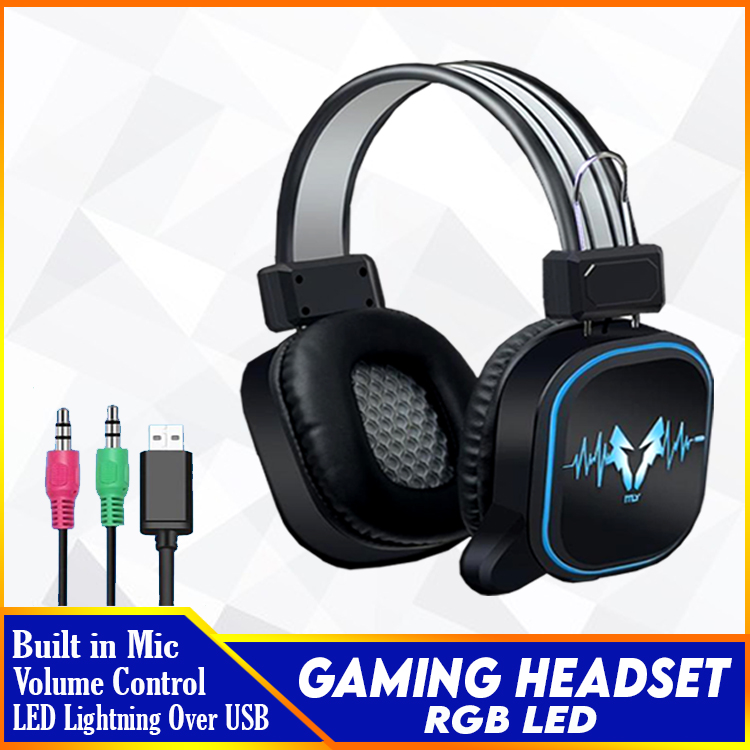 RGB LED Gaming Headset USB Cable Gaming 