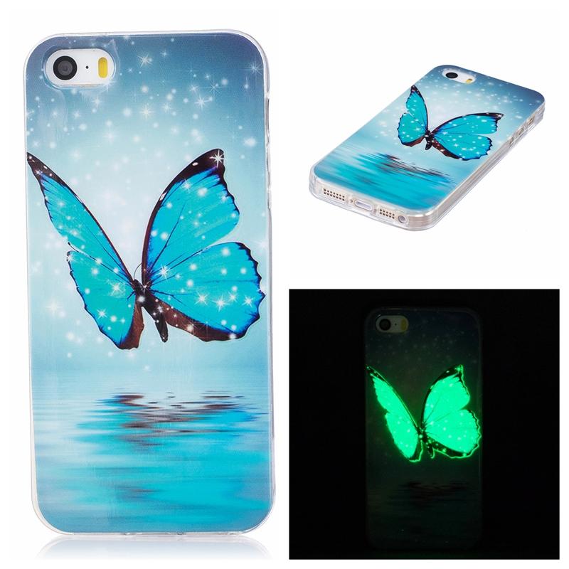 Butterfly Noctilucent Tpu Soft Gasbag Back Case Cover For Iphone 5se Case Intl Review And Price