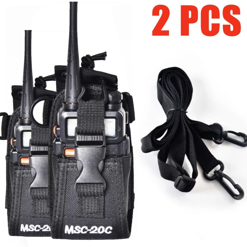 2-Way Radio Portable Case Replacement Holster MSC-20C Fabric Pouch for KENDWOOD Icom Motorla GP338 Baofeng 888s 777s Walke Talkie 2pcs