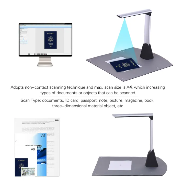 Portable High Speed Usb Book Image Document Camera Scanner 10 Mega