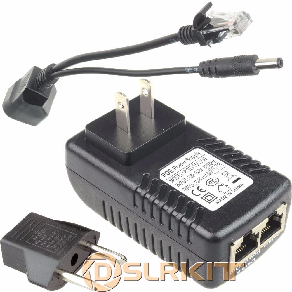 Power Over Kit PoE(15V Injector+ Passive Splitter) for 12V IP