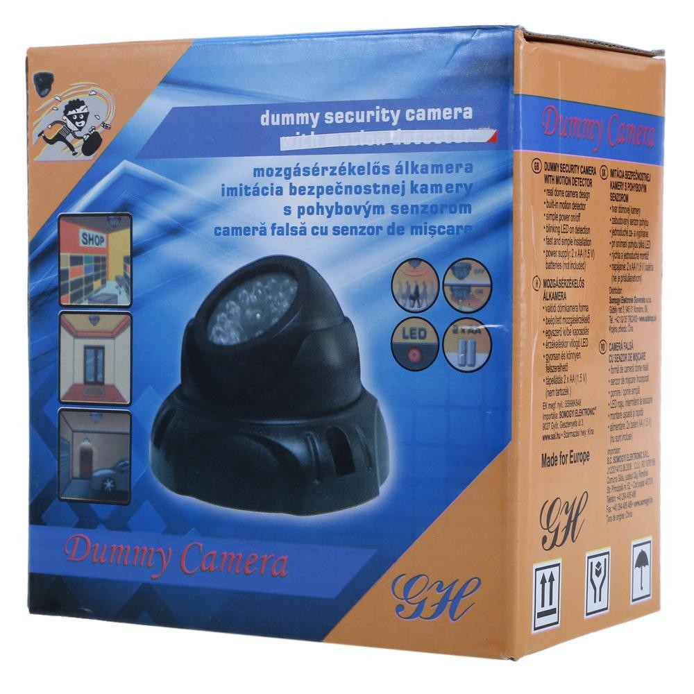 Realistic Dummy Surveillance Security Dome Camera with Flashing LED Red
