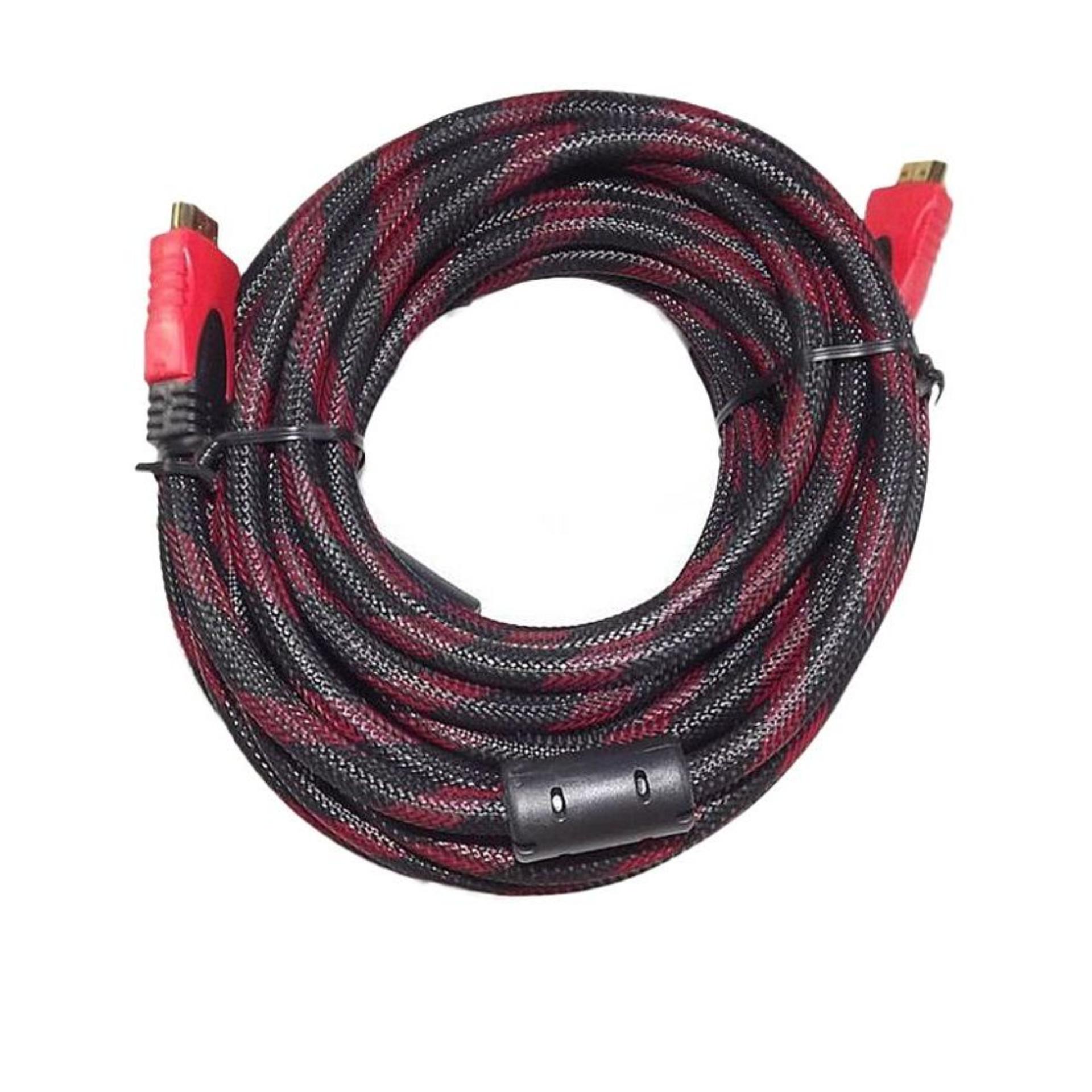 Red Wired 10 Meter Long HDMI To HDMI Nylon Cable | Lazada PH