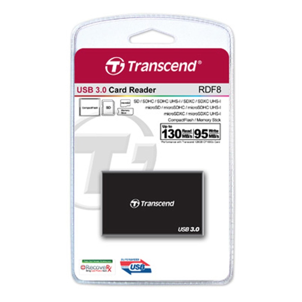 Transcend RDF8 RDF8K2 USB 3.0 Super Speed Multi Card Reader Black