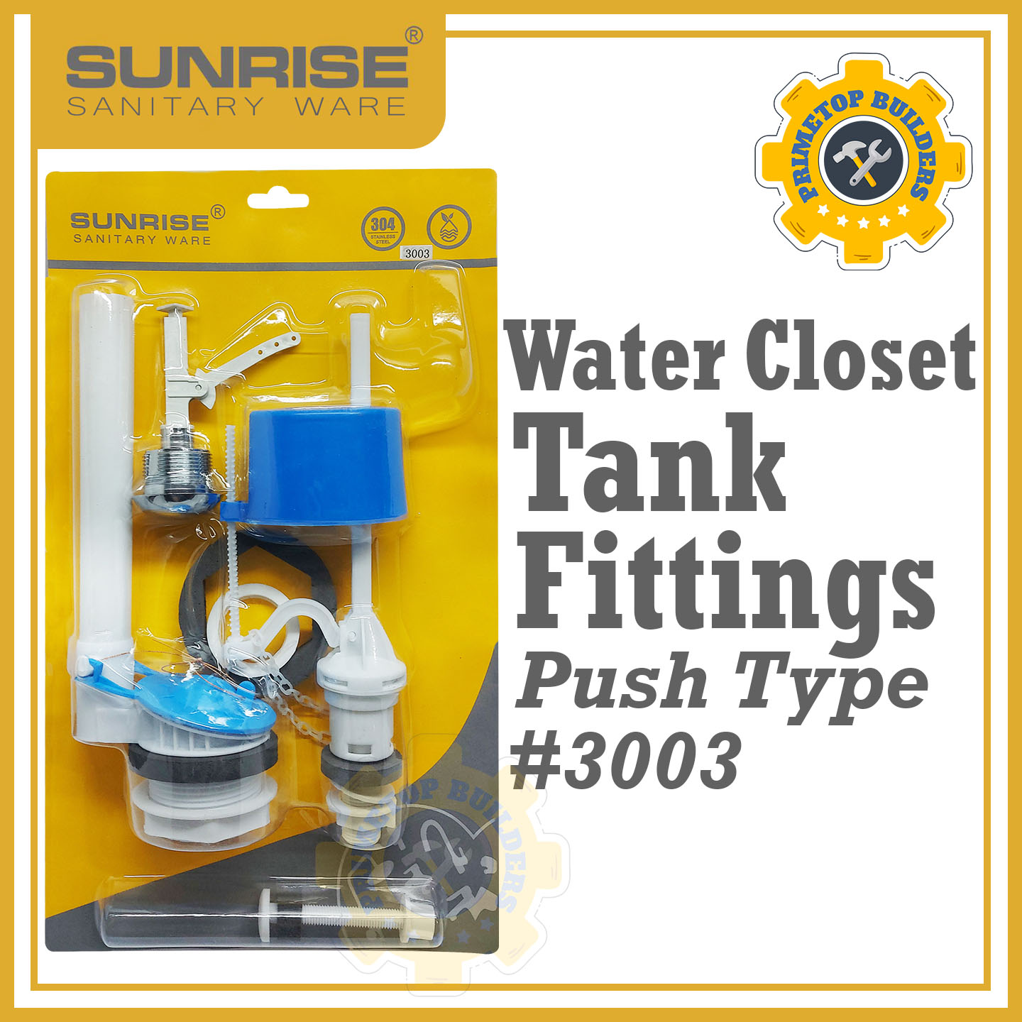 SUNRISE Water Closet Tank Fittings / Toilet Tank Fittings (Push Type