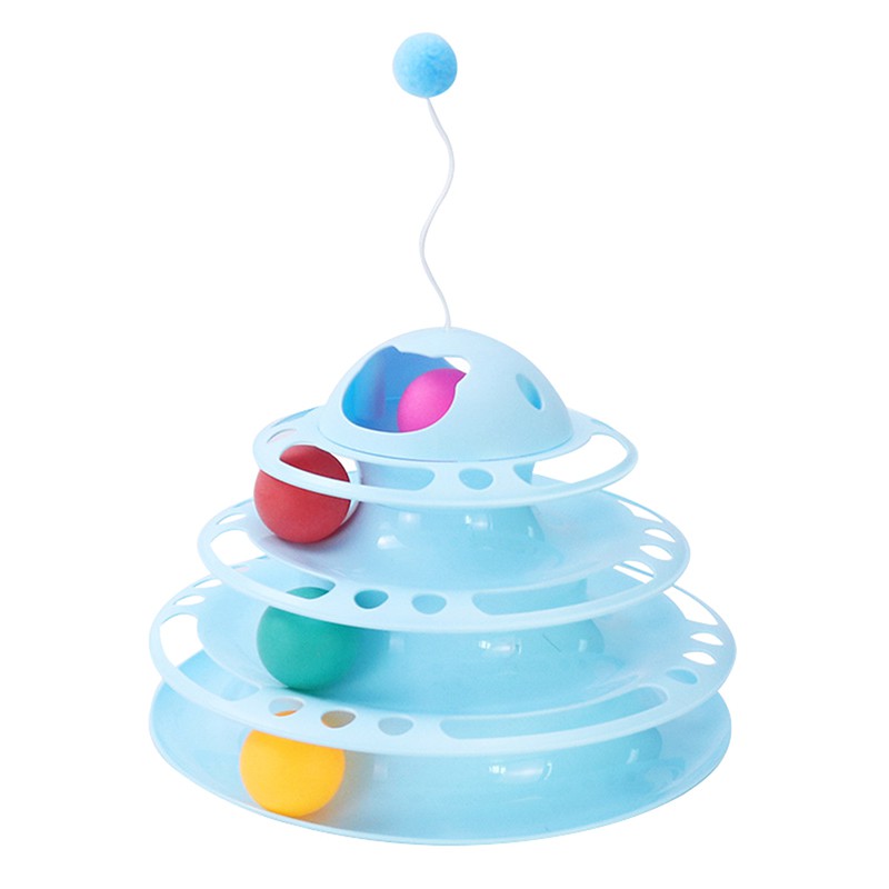 Ships immediately 【Pets 】Interactive Toys Cats Fourtier Turntable Pet Intellectual Track Tower