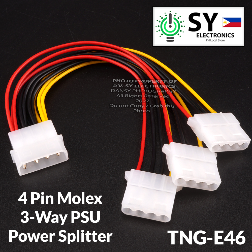 20CM 1 Molex 4 Pin to 3-Way Molex Power Supply Splitter Male Female PSU  Extender IDE AMP Port Socket Y Split Adapter Computer Desktop PC CPU Cable  Wire Adaptor 3 Way Case