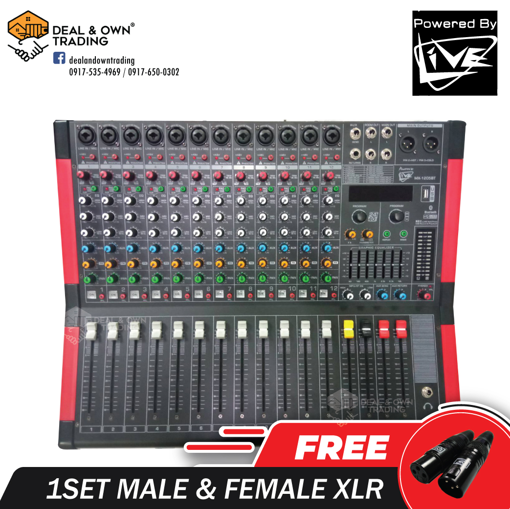 Live MX-1205BT 12 Channel 350W x 2 4 Ohms Powered Mixer | Lazada PH