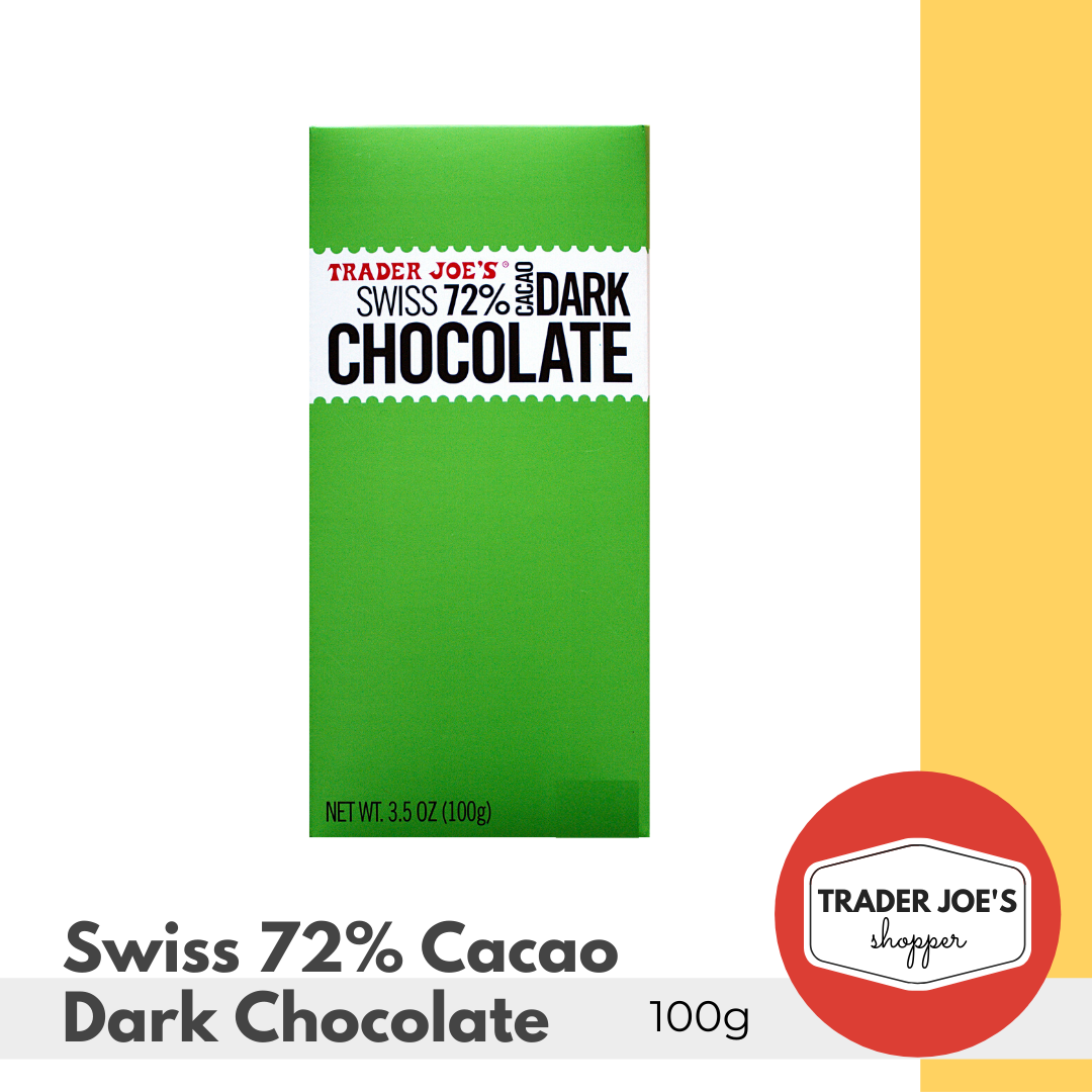 Trader Joe's Swiss 72 Cacao Dark Chocolate, 100g Lazada PH