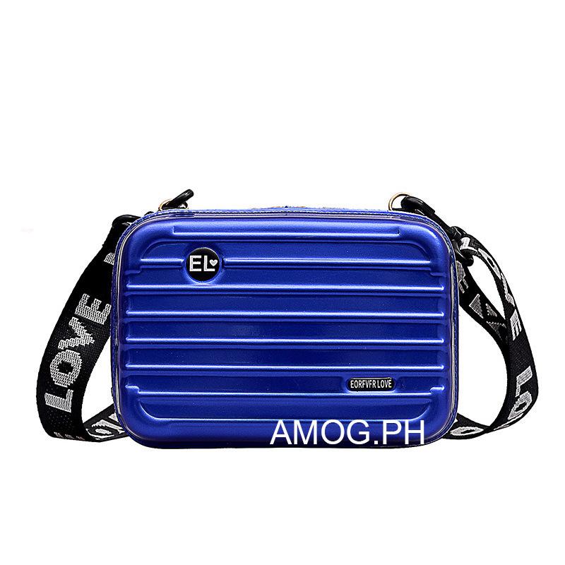 AMOG Korean ABS+PC Fashion Suitcase Shape Bag Women Sling Bag Cosmetic Bag