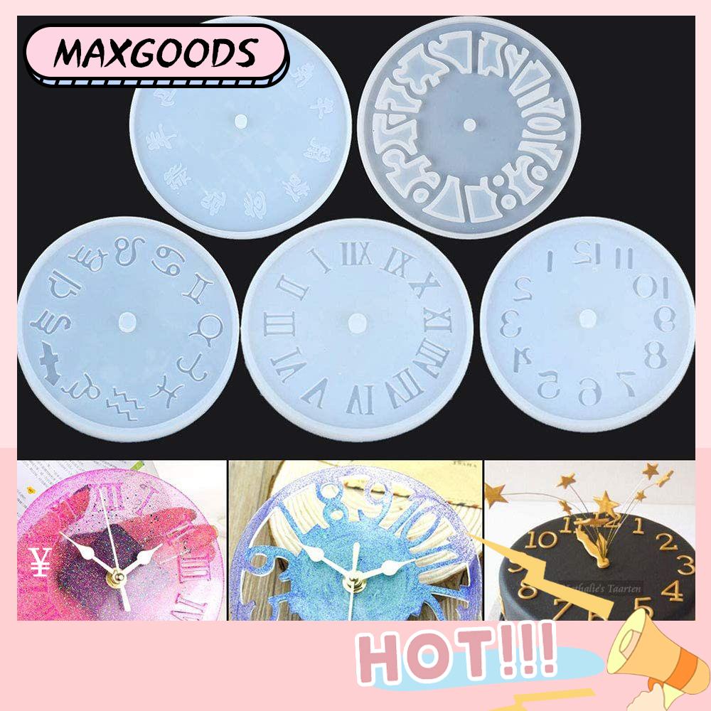 MAXG Watch Shaped DIY Home Decoration Handmade Craft Crystal Glue Clock  Resin Mould Casting Mold Silicone Mold