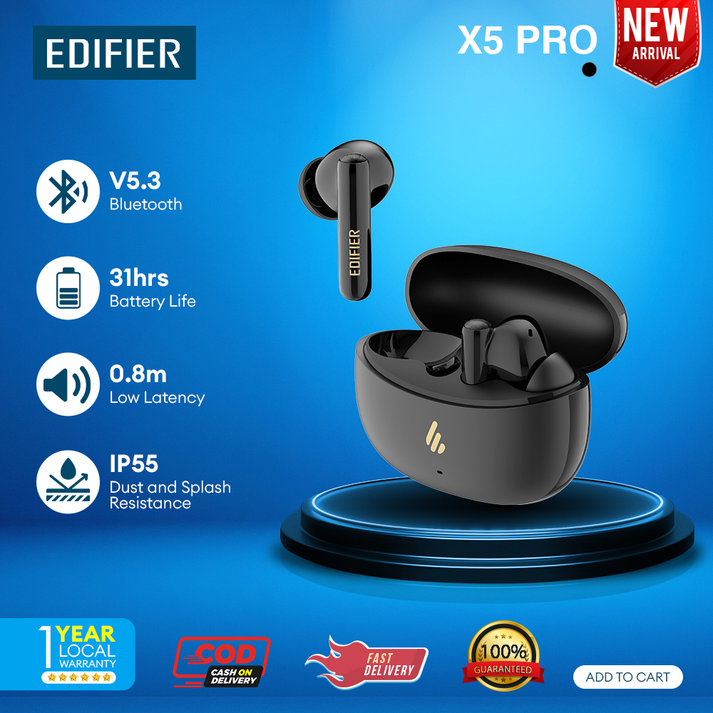 EDIFIER X5 Pro TWS Earbuds bluetooth 5.3 Earphone ANC Noise Cancelling ...