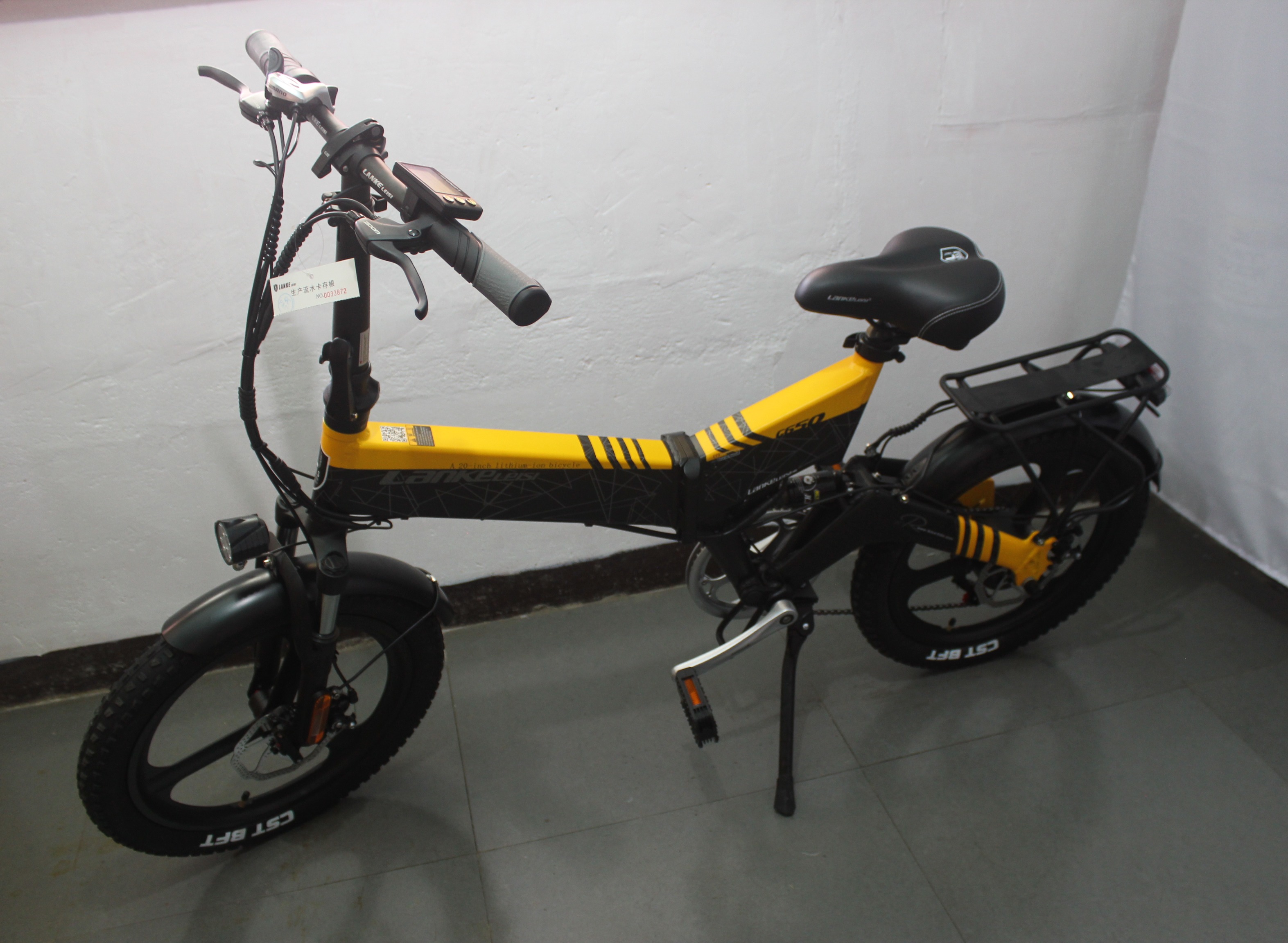 Foldable Electric Bike Lankeleisi G650 400wYellow/Black color