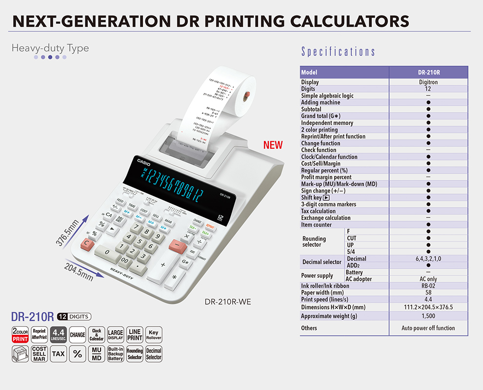 Combo.!! Casio Reprint & Check Printing Calculator DR-210R With Free  Leikesi Basketball (Lx-1207) | Lazada PH