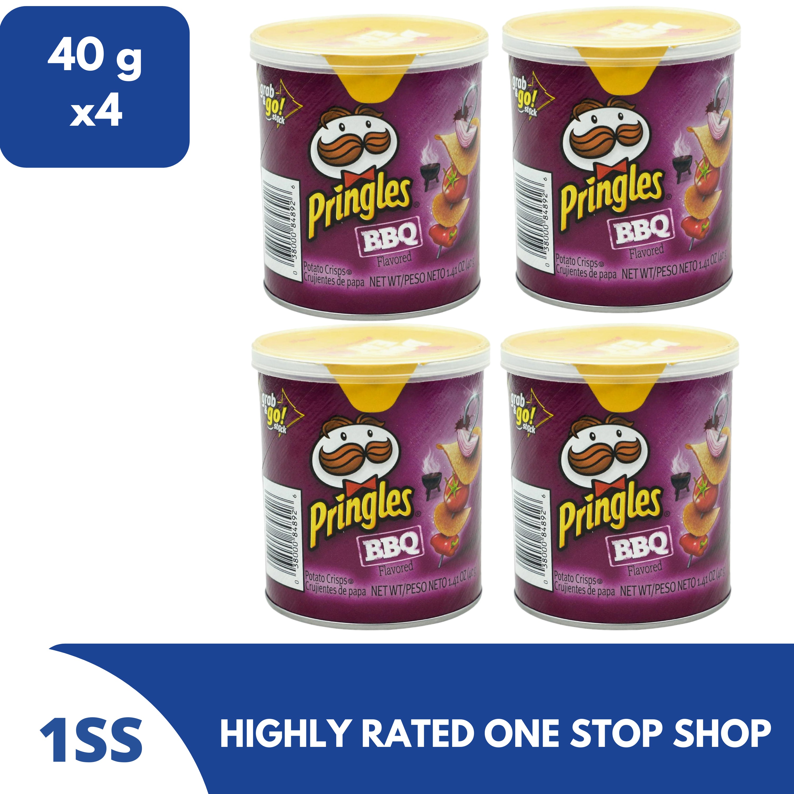 Pringles BBQ Flavor, 40g, Set of 4 Lazada PH