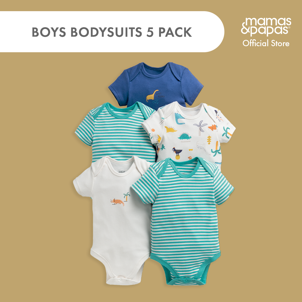 Mamas and Papas Boys Bodysuits 5 Pack Lazada PH