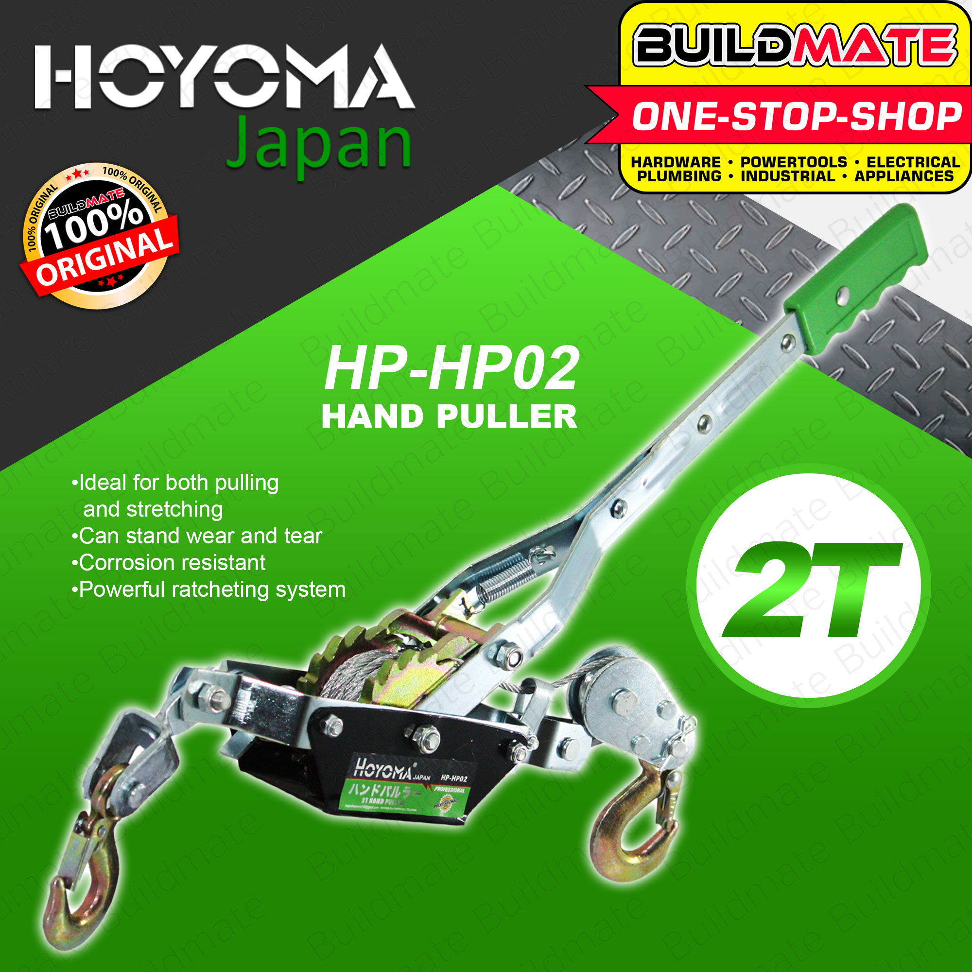 HOYOMA JAPAN Hand Ratchet Cable Puller 2 TONS Hand Puller Power Cable
