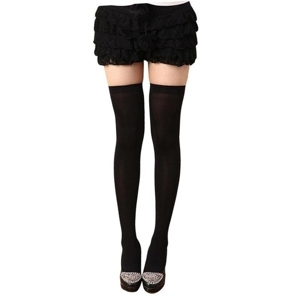 Women Velvet Elastic Long Tube Stocking Over Knee Nonslip Tights Stocking Sexy Tights Seamless