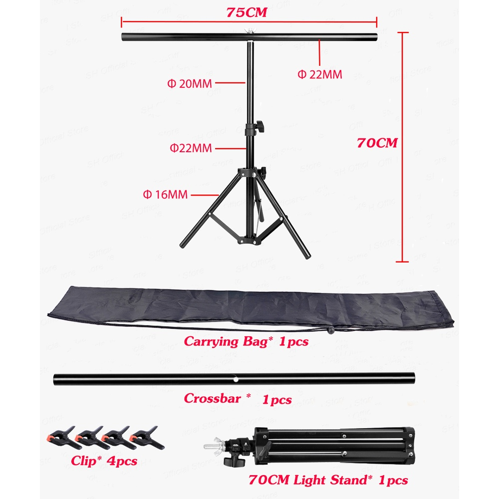 200x200cm/6.5ft x 6.5ft Backdrop Stand Photo Studio Backgrounds Stand